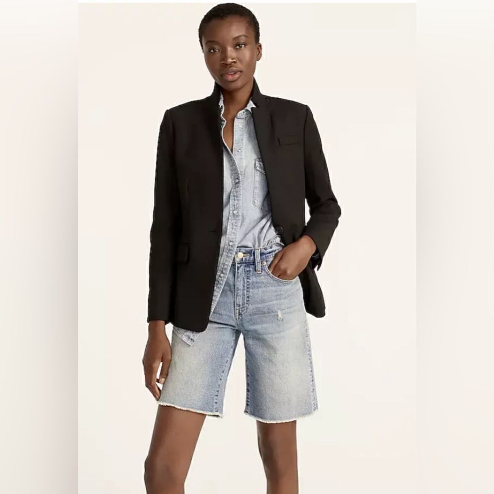 J.Crew Women's $198 Tall Regent Blazer Four-Season Stretch Black Size‎ 4T K5966